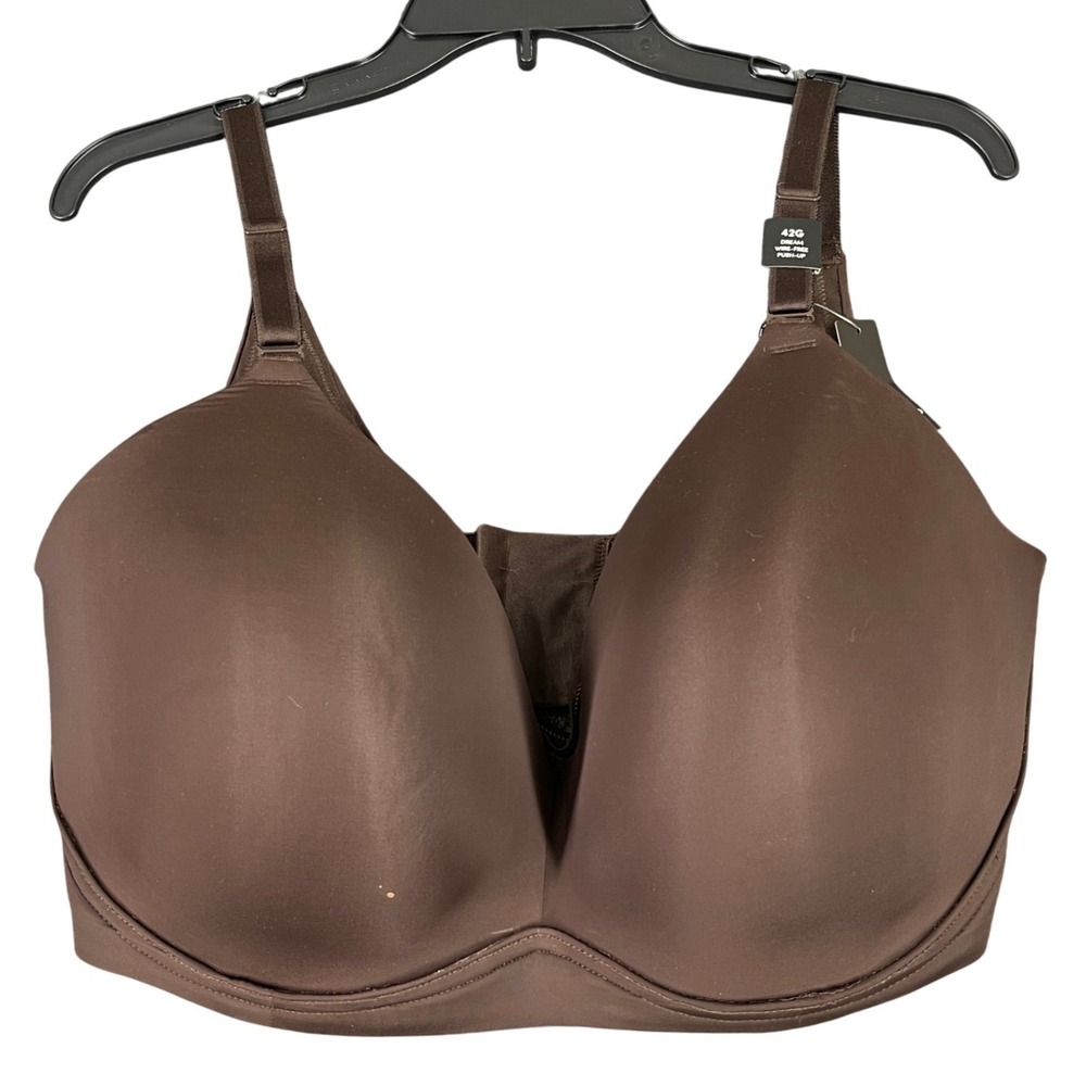 Torrid Dream Wire Free Push Up Solid 360‎ Back Smoothing Bra Brown 42G Womens